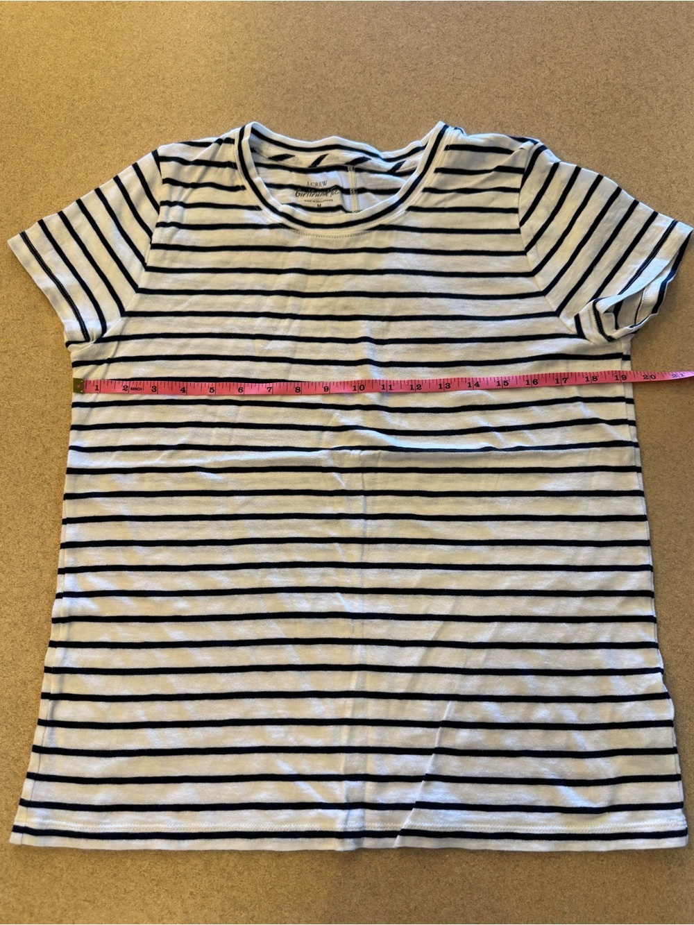 J. Crew Navy and White Striped Short Sleeve Tee